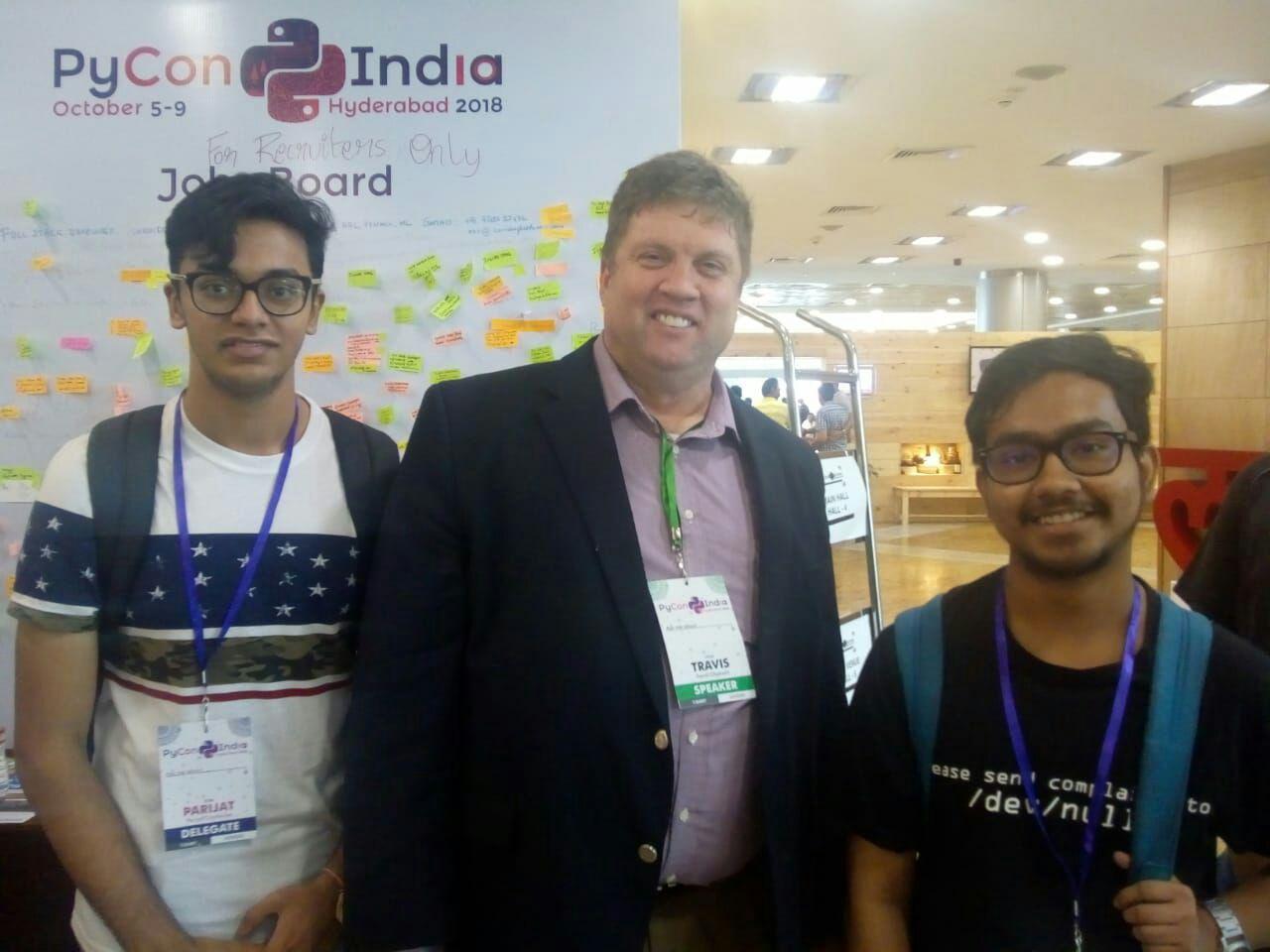 Travis Oliphant and Dedipyaman Das at Pycon India 2018